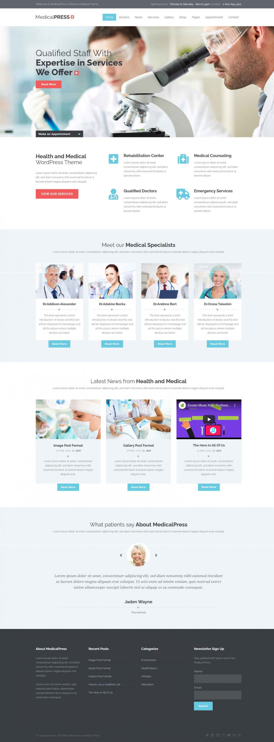 طراحی سایت پزشکی با وردپرس